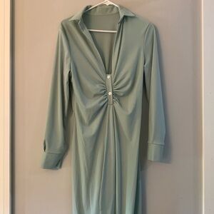 Mint green pants romper